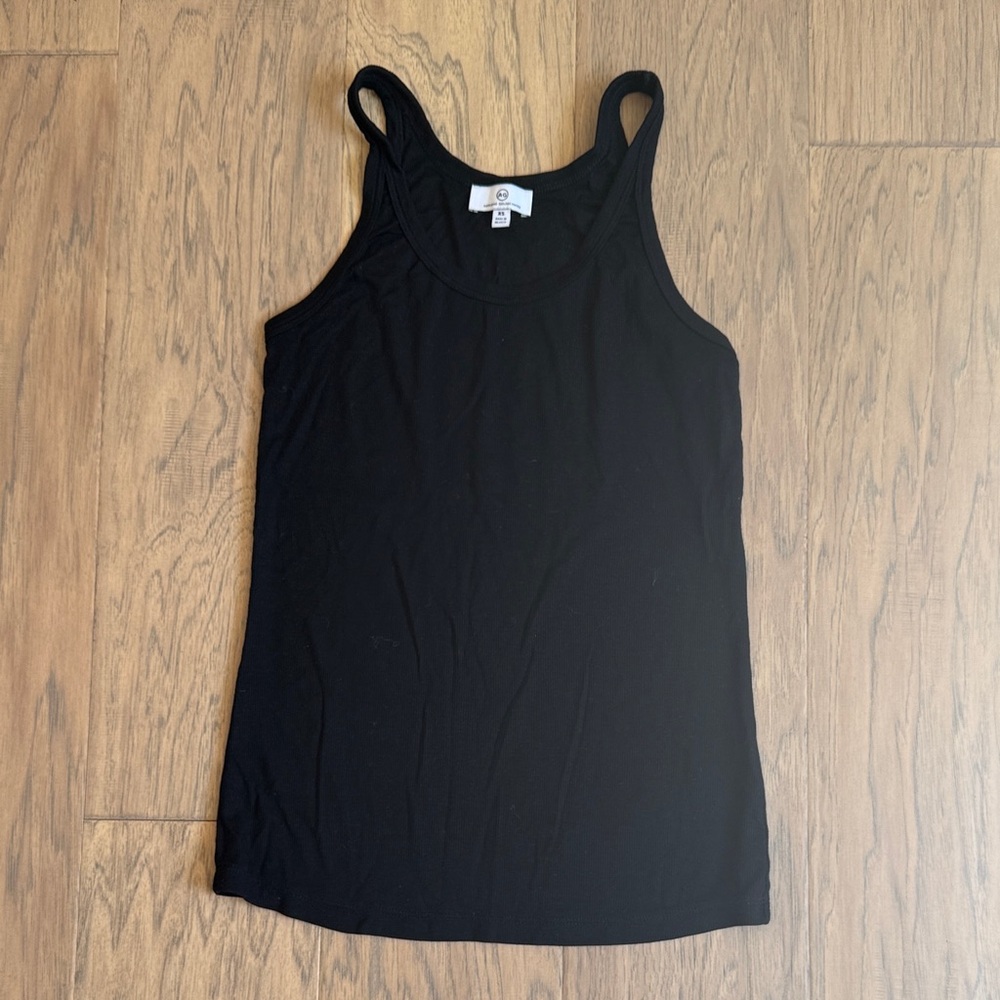 AG Black Ribbed Tank XS